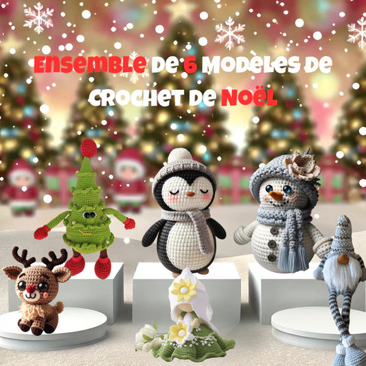 Ensemble de 6 Modèles de Crochet de Noël + CADEAU GRATUIT 🎁